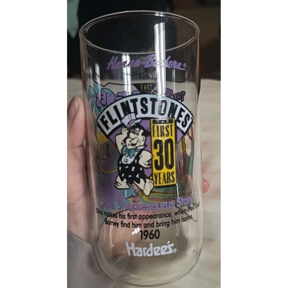 Hardee's The Flintstones First 30 Years Glass "The Snorkasaurus Story" 1960 Dino